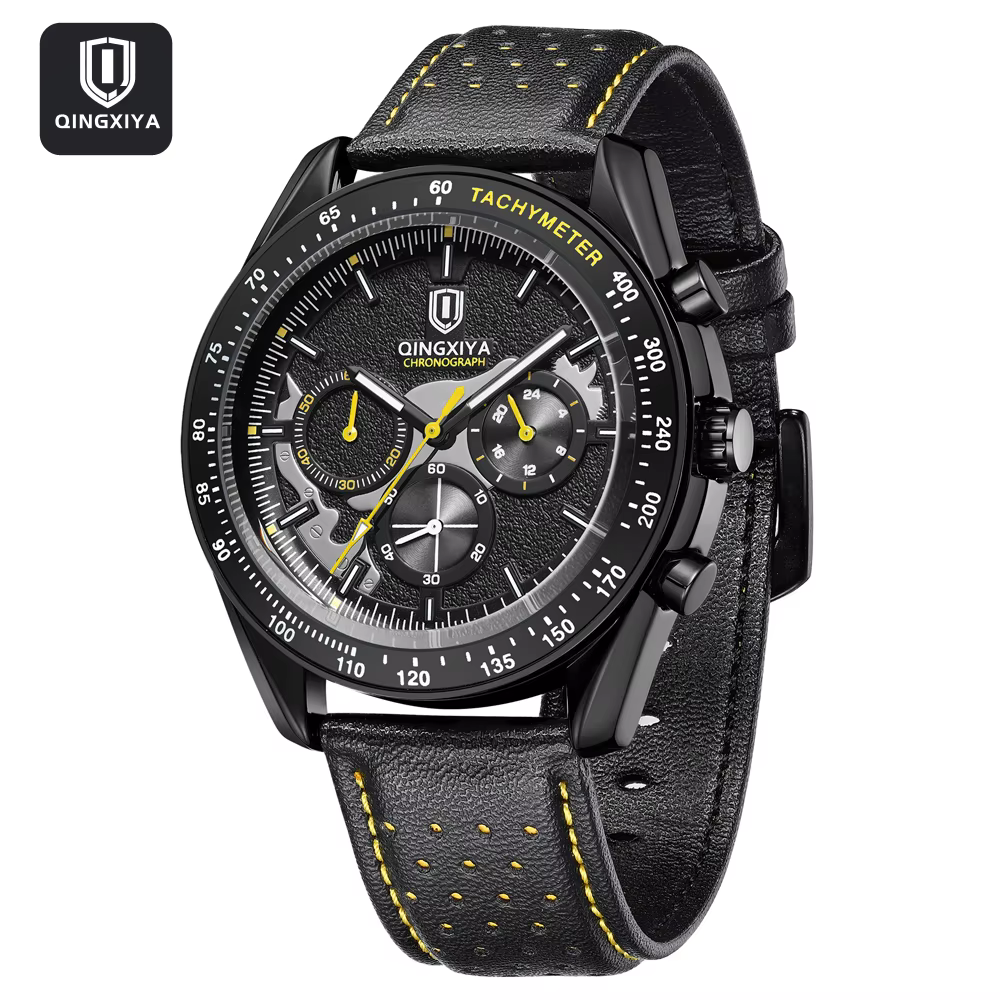 QINGXIYA haute qualité hommes Sport montre à Quartz haut de gamme de luxe chronographe horloge mâle
