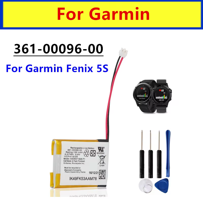 Nouvelle batterie de montre 361-00097-00 361-00096-00 361-00098-00 pour Garmin Fenix 5 Fenix 5S 5X F