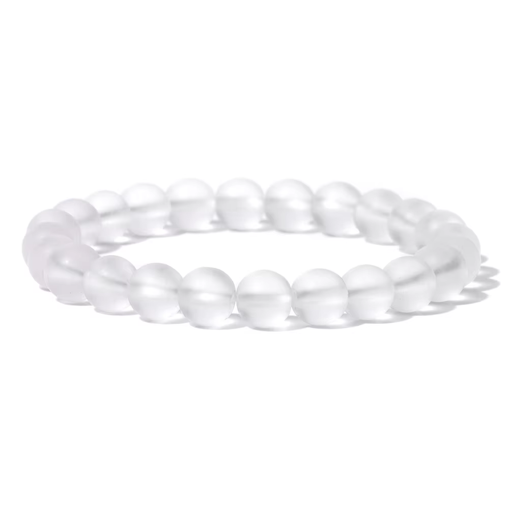 Bracelet en pierre naturelle noire et blanche de 8mm, fait à la main, en opale mate, perles, énergie