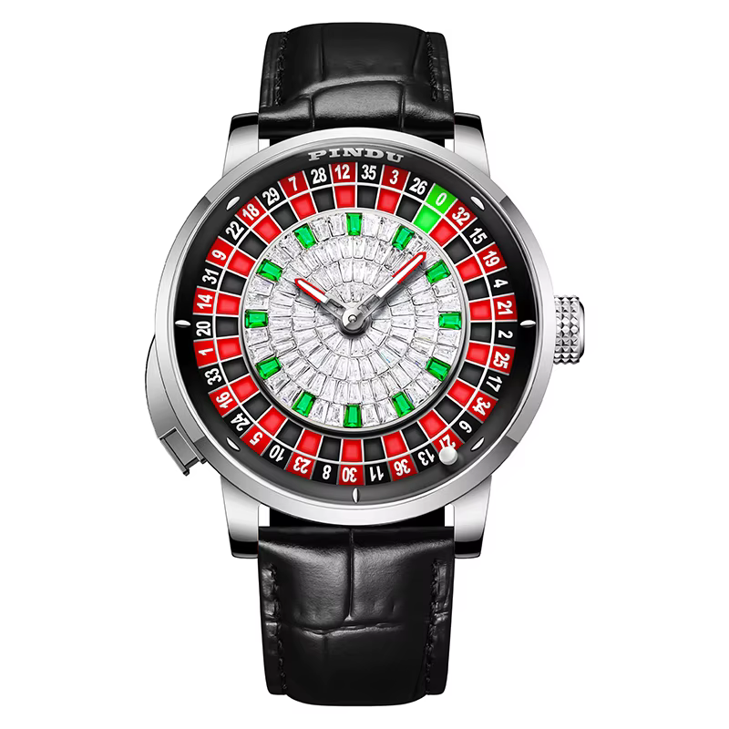 Montre mécanique pour hommes, série Player, cadran de jeu de Roulette européenne, mouvement automati