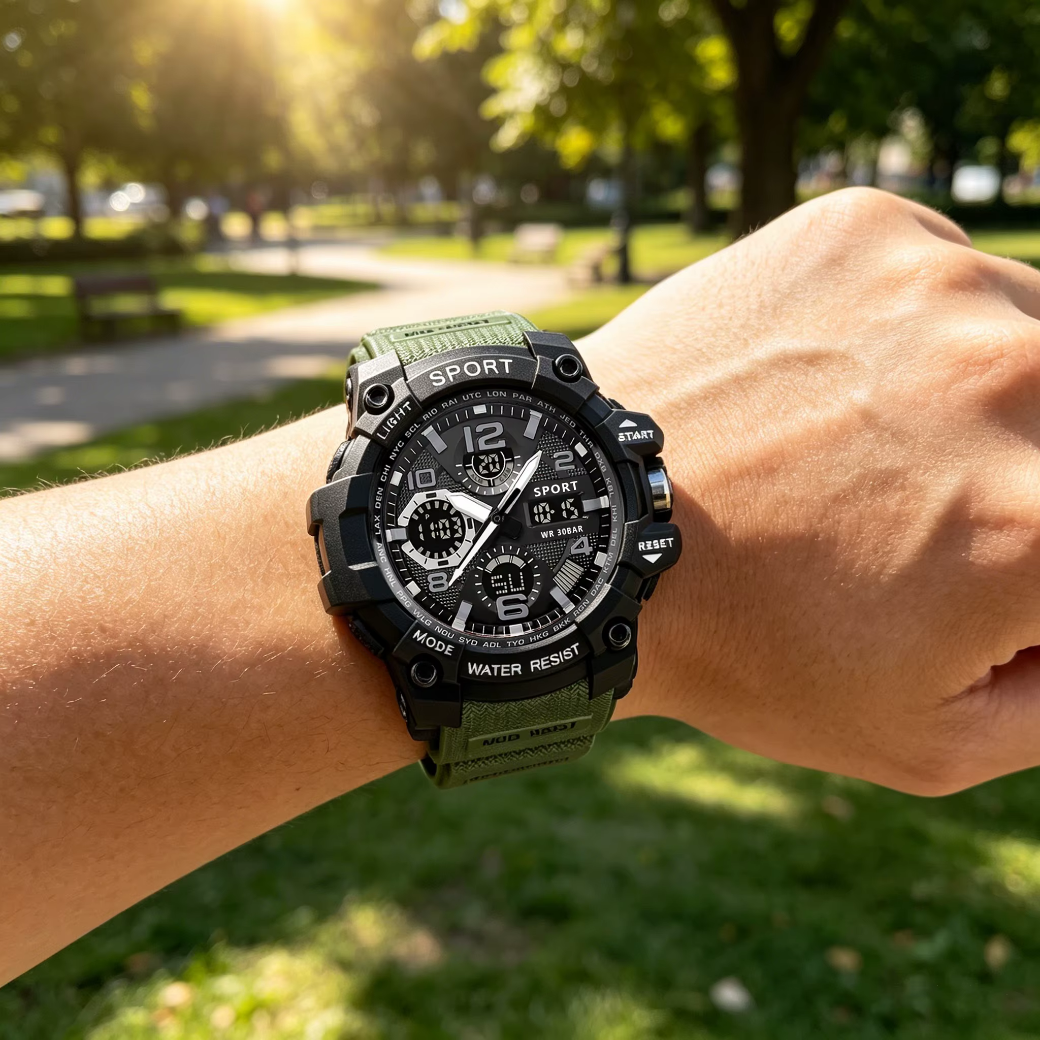 Montre électronique polyvalente pour hommes jeunes, montre multifonctionnelle pour étudiants - Un bo