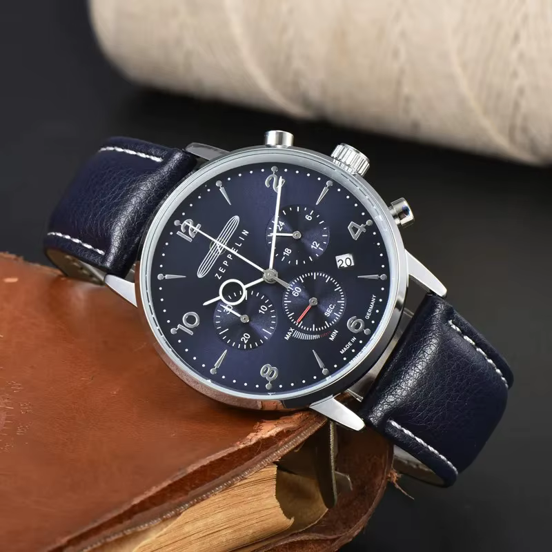 Montre à quartz classique de luxe pour homme de la série ZEPPELIN Hindenburg, fabriquée en usine d'o