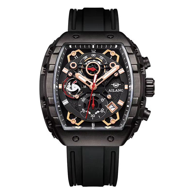 Montre AILANG de loisirs et de mode à quartz lumineuse avec calendrier, montre automatique carrée po