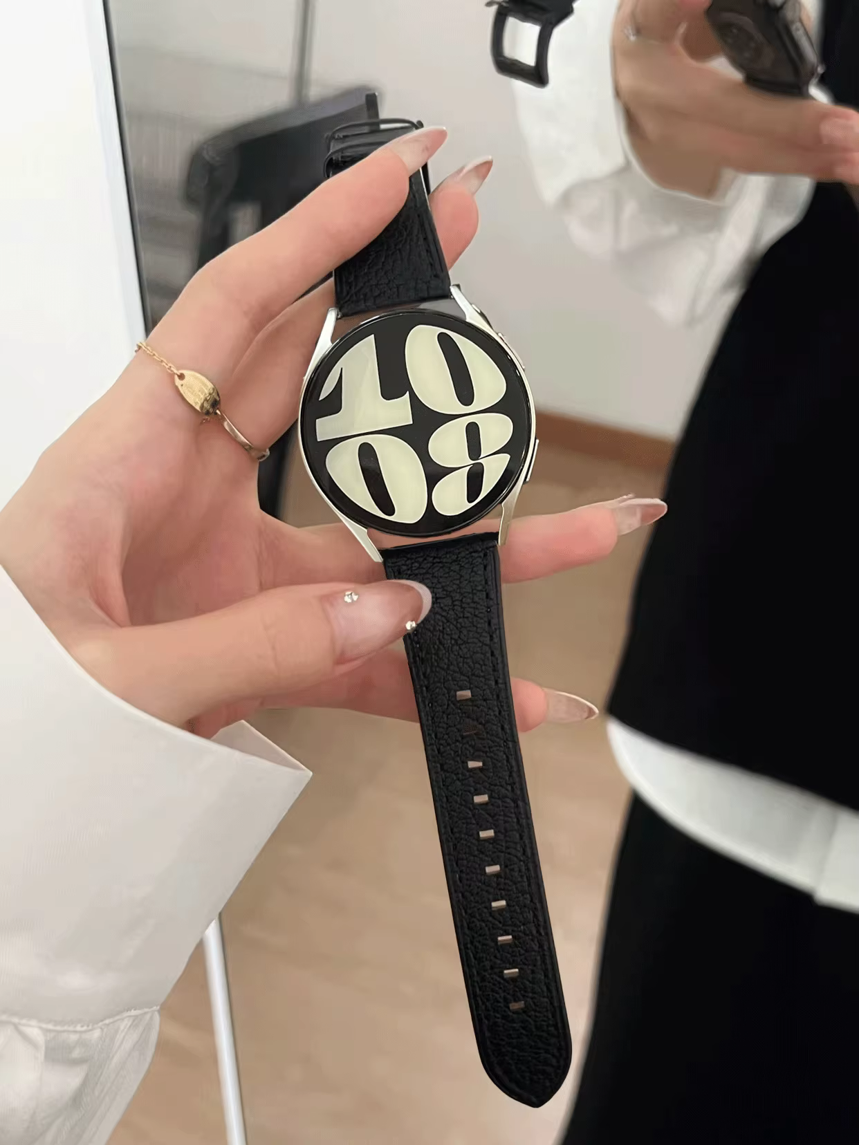 Bracelet en cuir de 20mm 22mm pour Samsung Galaxy Watch 7 FE 5 Pro 4 6 Classic 44mm 40mm, Bracelet S