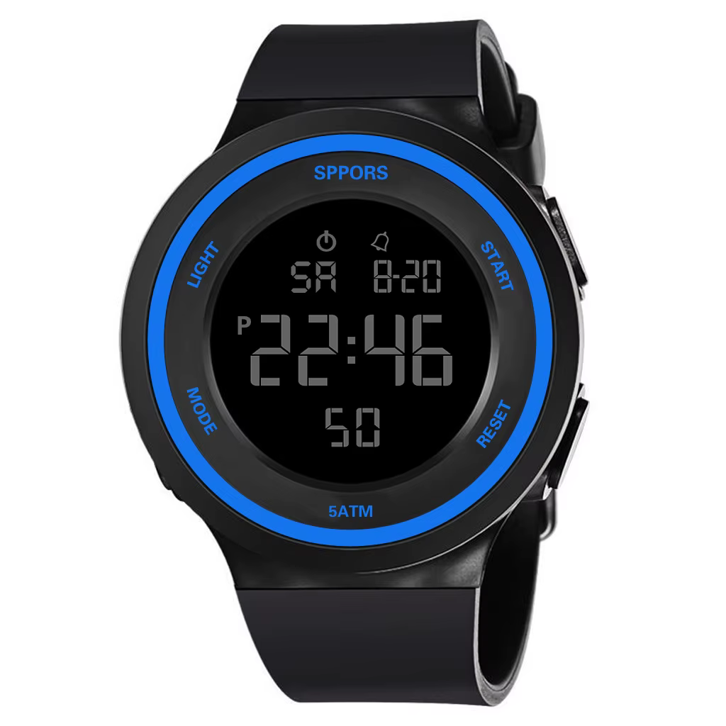 Montre électronique pour homme et femme, lumière nocturne, sport, multifonctionnelle, montre de coup