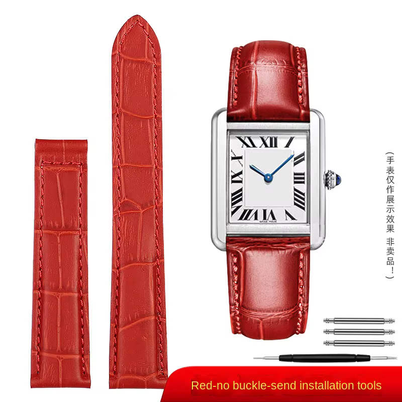 Bracelet de remplacement en cuir véritable pour Cartier Tank Solo hommes femmes chaîne de montre ble