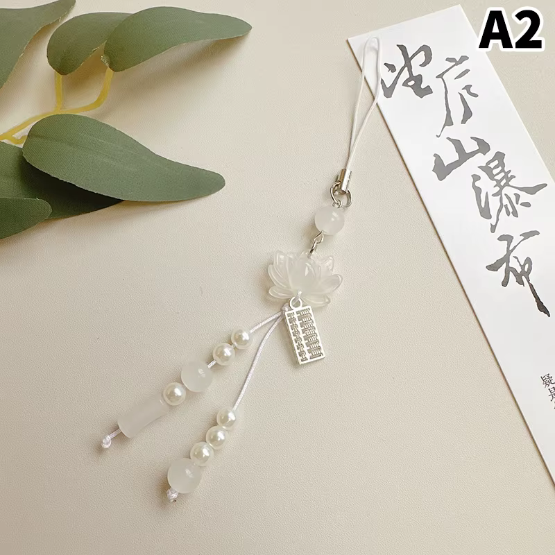 Accessoires de style chinois, cadeaux, chaîne de caméra, pendentif de sac, pendentif fleur de lotus,
