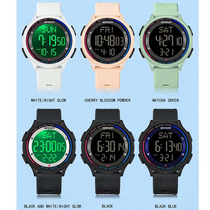 SANDA montre pour hommes fonctions multiples Sports de plein air chronomètre étanche mouvement numér