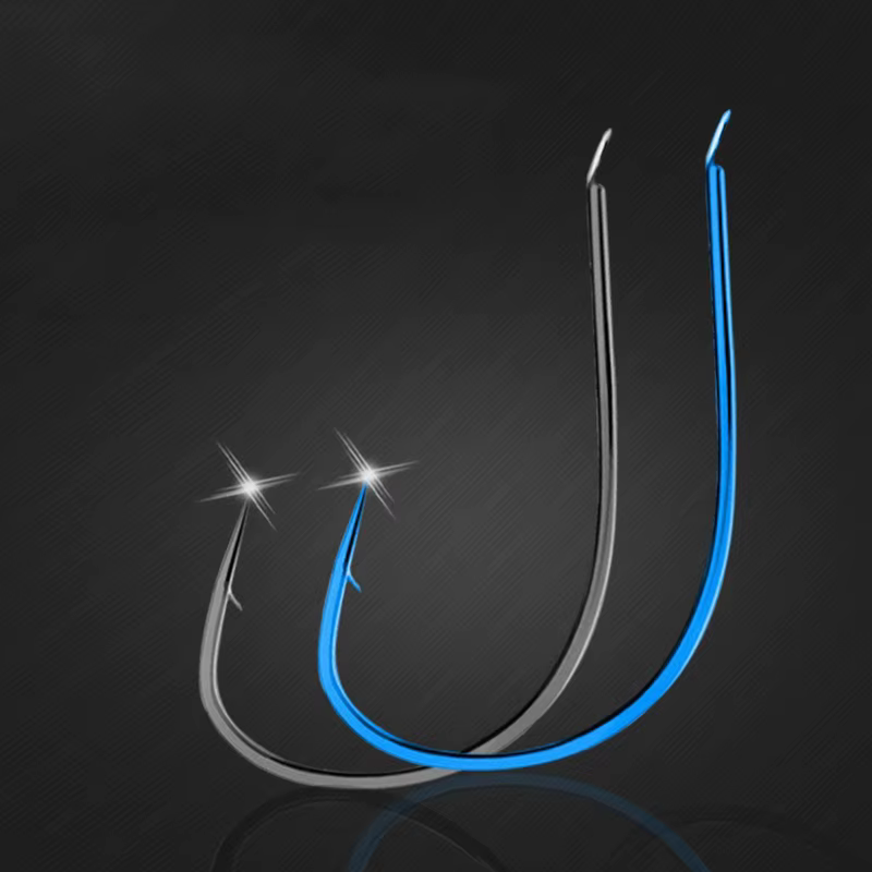 DYGYGYFZ 50 pcs/lot hameçons de pêche en acier à haute teneur en carbone or noir hameçon barbelé ham