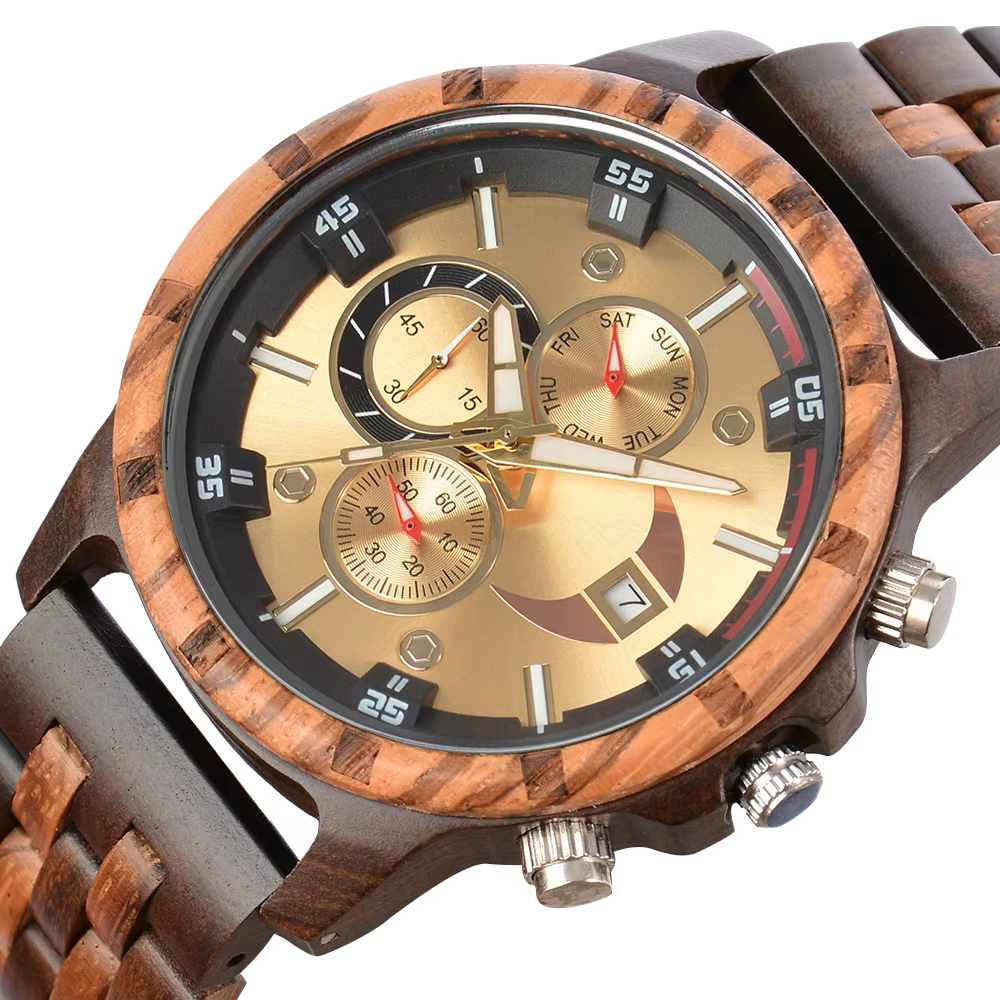 Montre en bois hommes en bois de luxe hommes montres homme sport mode hommes montres à Quartz montre