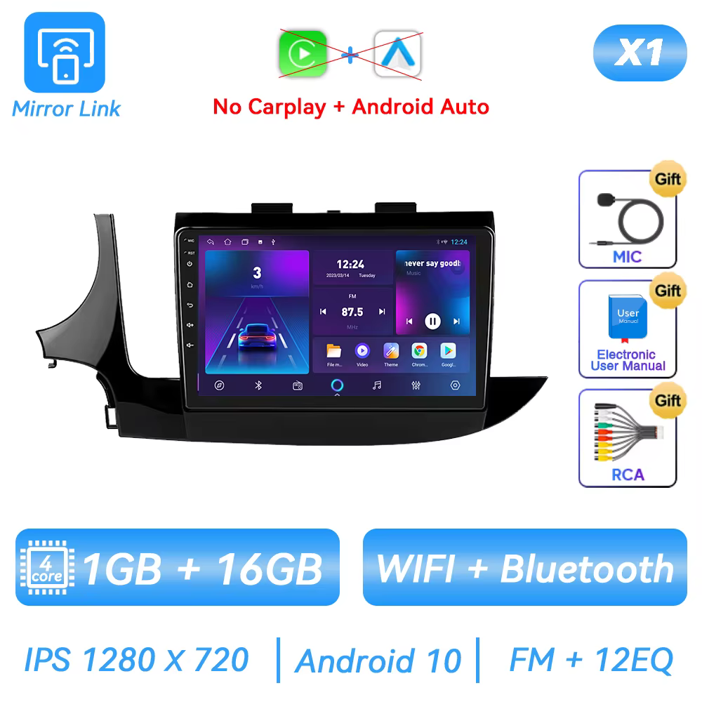 Autoradio Android, lecteur multimédia vidéo, navigation GPS, Carplay, écran tactile, système intelli