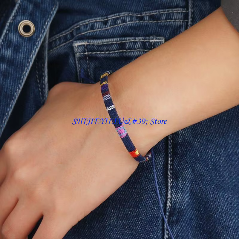 E21F Bracelets tissés polyvalents Chaîne tressée pour les dates d'usure quotidienne