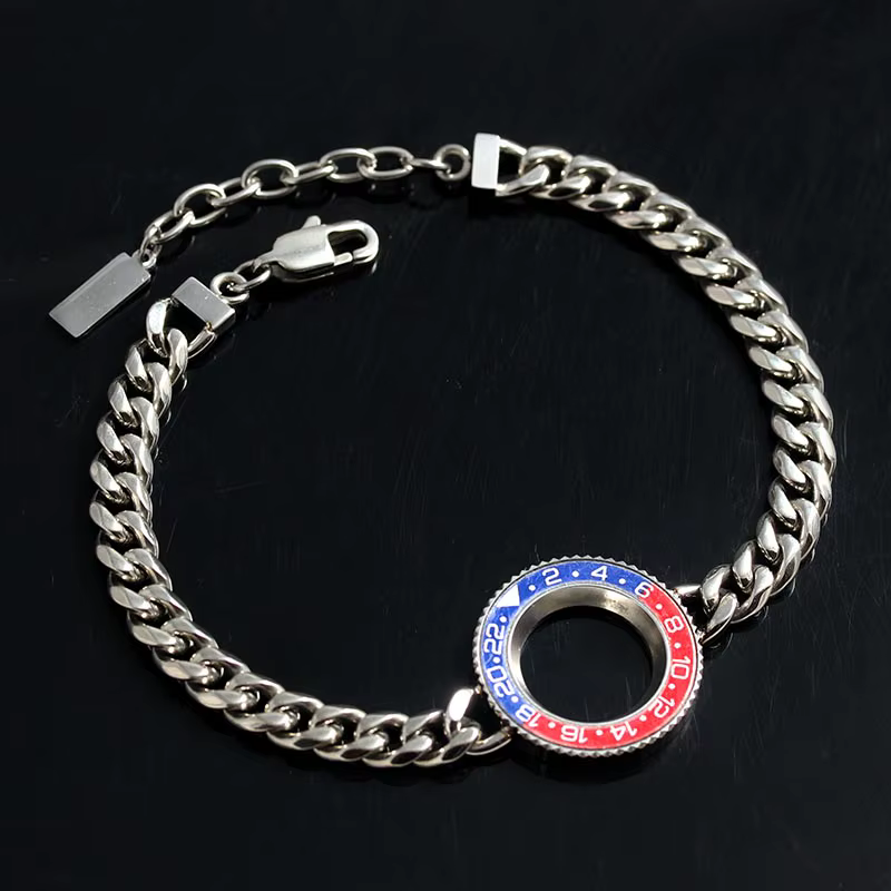Montres avec tachymètre, lunette GMT et bracelet chaîne Cuba