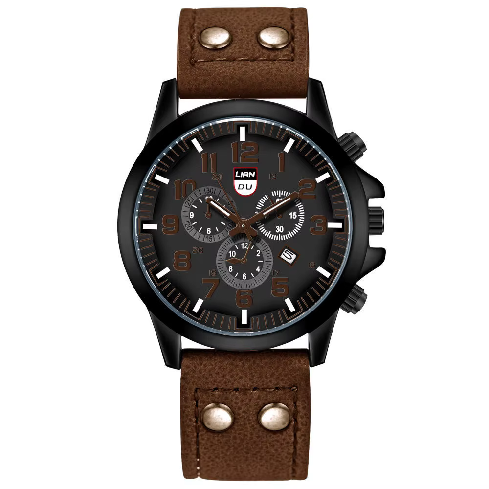 Montre de marque de luxe hommes montres de sport en cuir hommes armée militaire Quartz montre-bracel