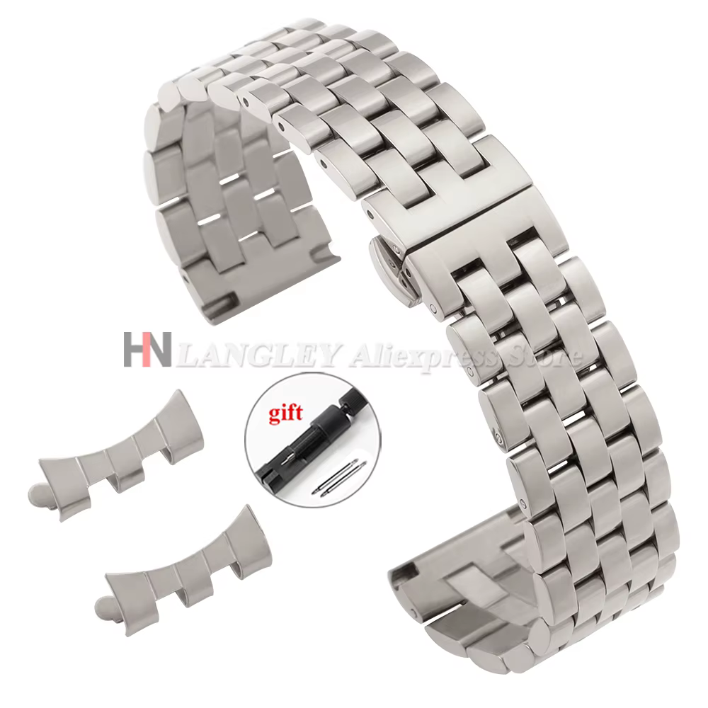 Bracelet de montre en acier inoxydable massif, 18mm 20mm 22mm, pour TISSOT, boucle papillon, bracele