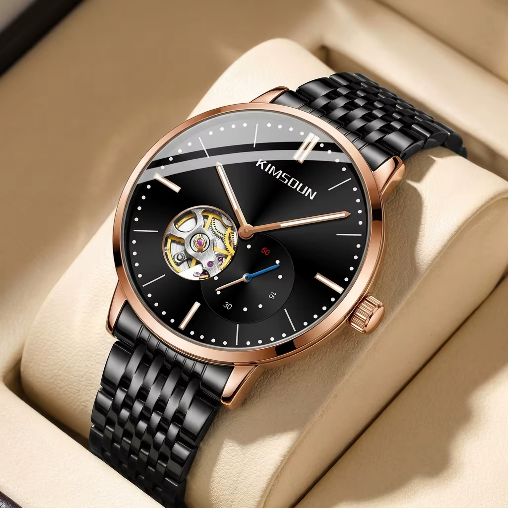 Montre mécanique de luxe pour hommes, haut de gamme, élégante, tendance personnalisée, lueur nocturn