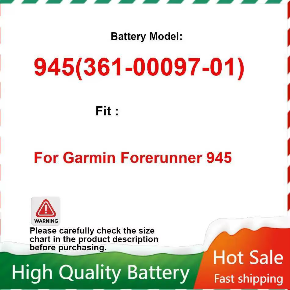 Batterie de montre pour Garmin Forerunner 945 361-00097-01, haute efficacité, 300Mah, expédition rap