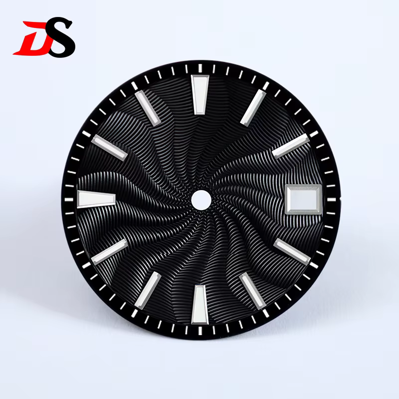 Cadran guilloché série fumée 28,5 mm sans logo, mouvement NH35 NH34 NH38, sans date et date à 3 heur