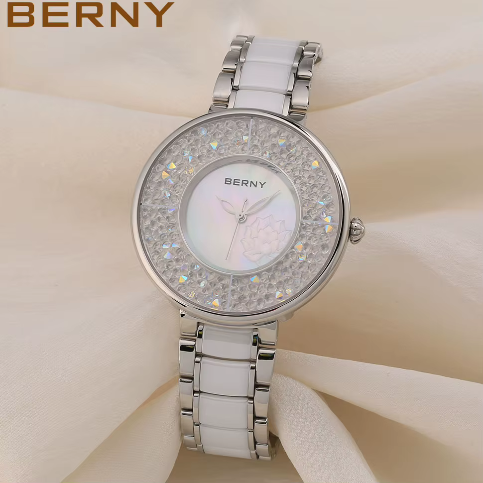 BERNY – montre de luxe pour femmes, 40mm, cadran multicolore élégant, montres à Quartz pour dames, m