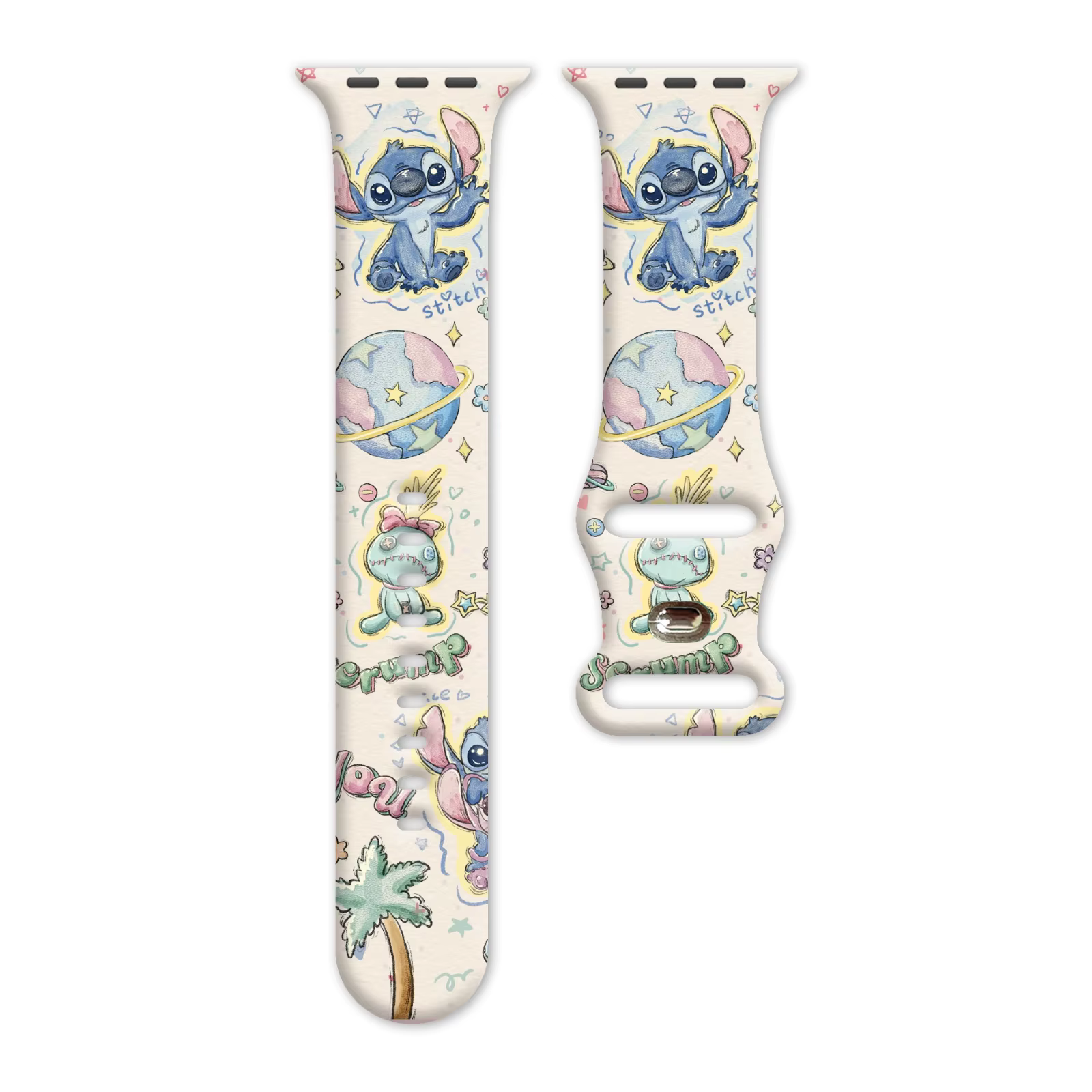 Bracelet série Happy Stitch pour Apple Watch 11 10 9 SE, Bracelet remplaçable en Silicone pour iWatc