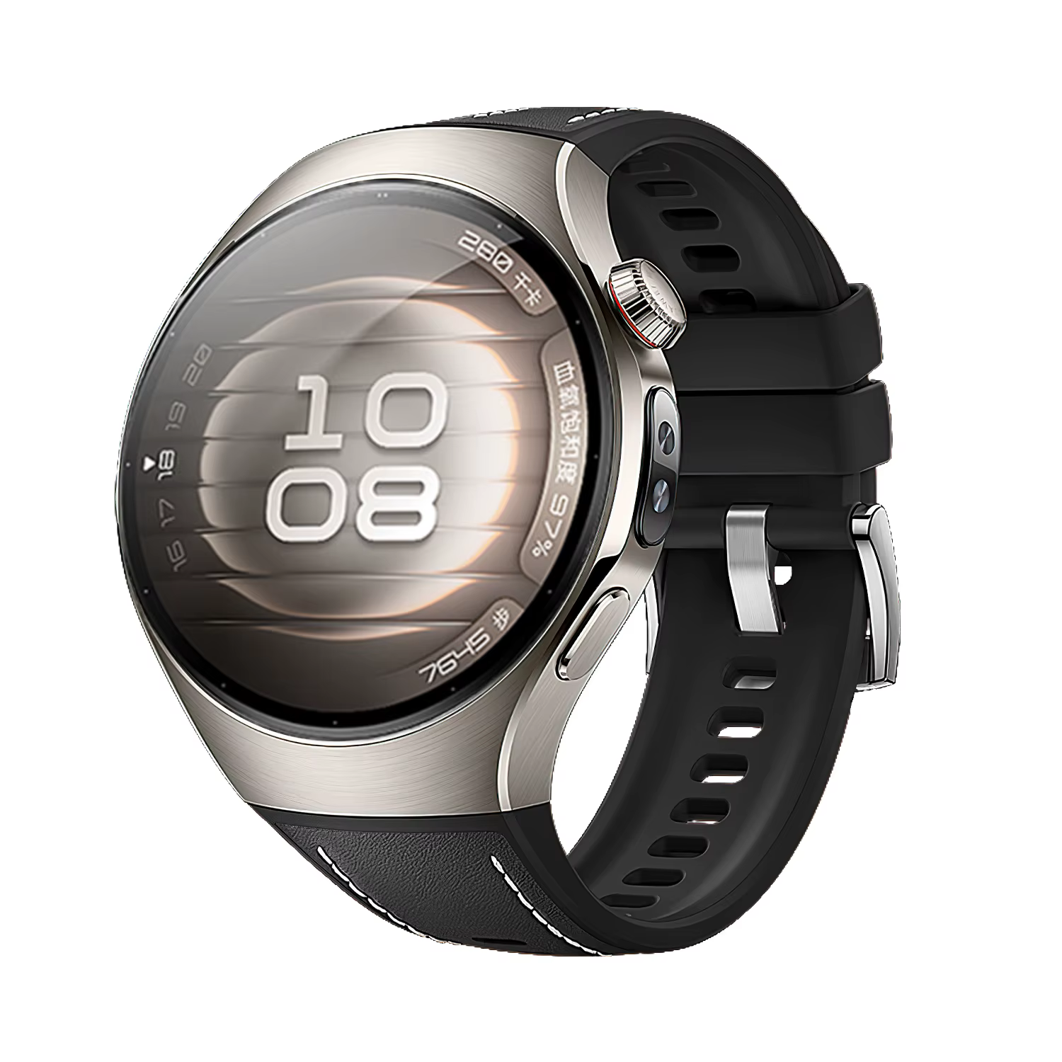 Bracelet en cuir de luxe d'origine pour Huawei Watch 5 46MM sans espaces, bracelet en caoutchouc pou