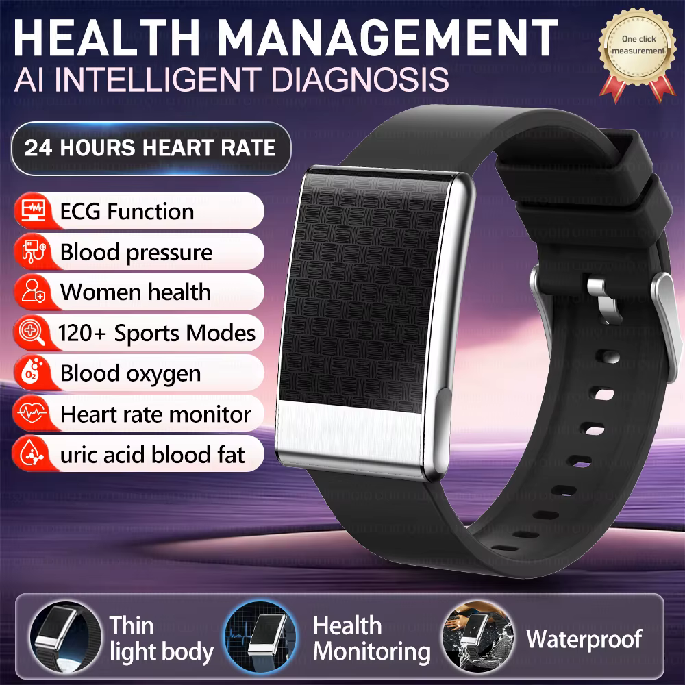 2026 ECG santé Bracelet intelligent 8mm sans poids porter analyse du sang fréquence cardiaque soins 