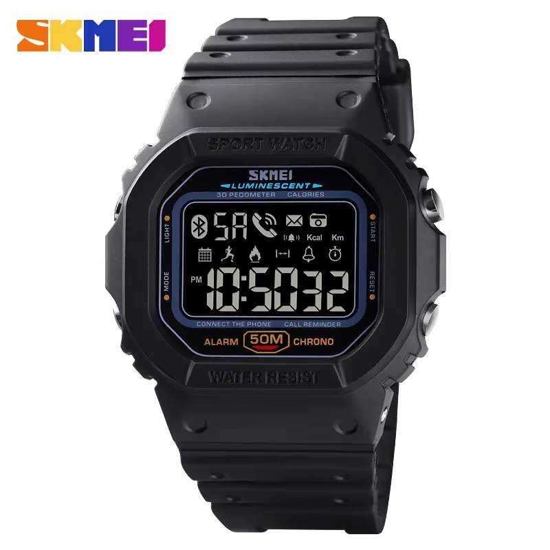 Montre numérique sportive SKMEI 1629 pour homme, podomètre, suivi des calories, Bluetooth, montres é