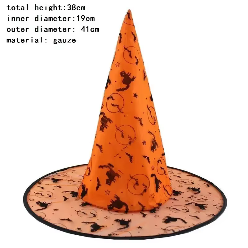 Accessoire de Costume d'halloween en toile d'araignée, chapeau de sorcière pour fournitures de fête 