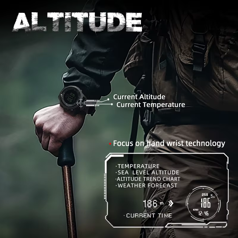 Km TH EDGE-Montre intelligente militaire étanche pour homme, altimètre, baromètre, therye.com, bouss