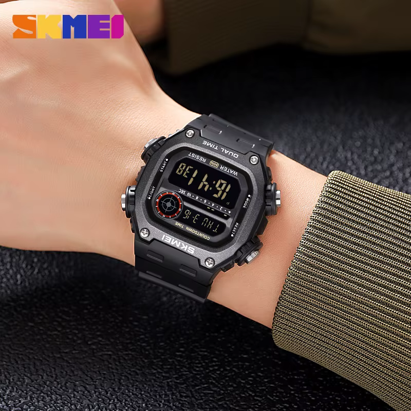 SKMEI 2126 montres de sport pour hommes étanche chronomètre alarme LED affichage numérique compte à