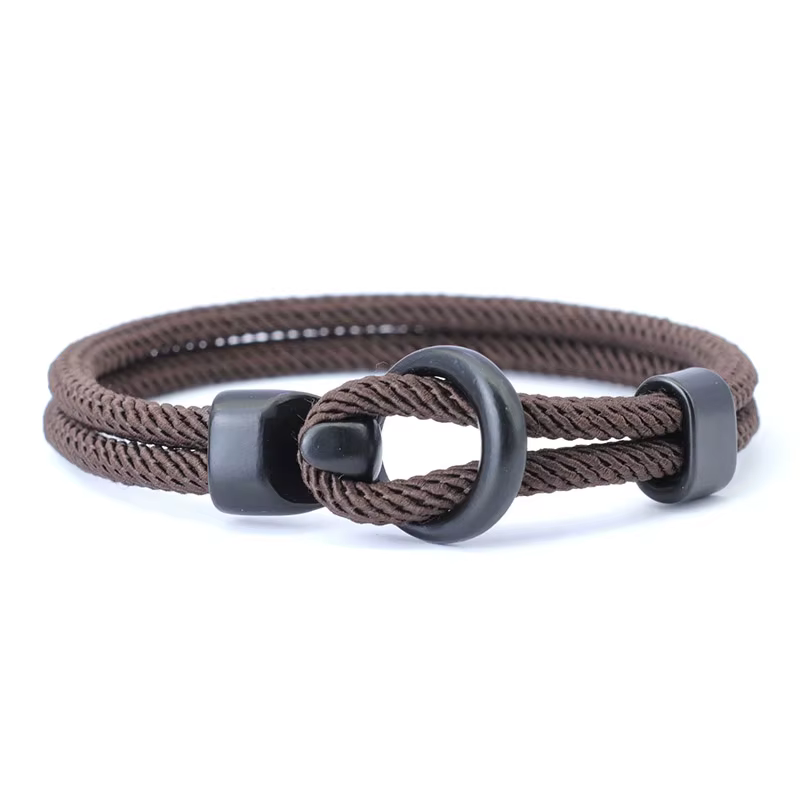 Bracelet en corde de qualité A pour hommes, Double couche, pour Camping en plein air, accessoires de