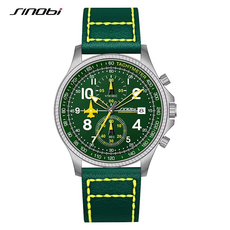 SINOBI nouveau sport chronographe hommes montres mode Design créatif étanche calendrier lumineux mon