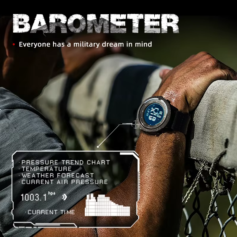 Km TH EDGE-Montre intelligente militaire étanche pour homme, altimètre, baromètre, therye.com, bouss