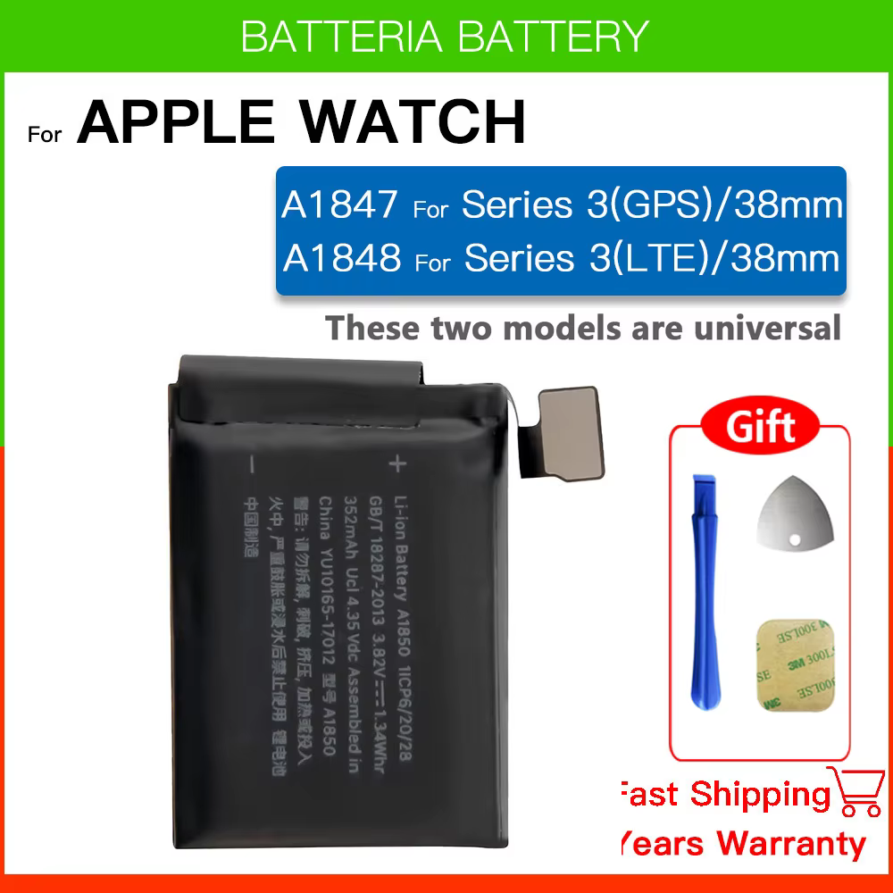 Batterie de remplacement pour Apple Watch Series SE 3 4 5 6 7 8 9 10 pour IWatch S3 S4 S5 S6 S7 S8 S