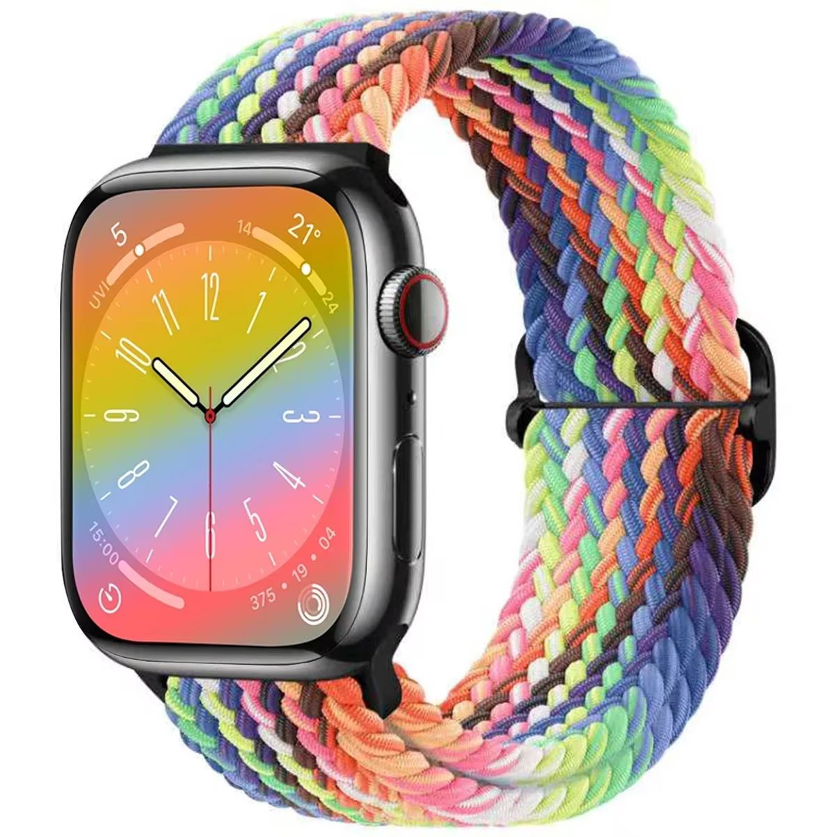 Nouveau Bracelet en Nylon arc-en-ciel pour Bracelet de montre Apple Ultra 2 49mm 46mm 42mm 44mm 45mm
