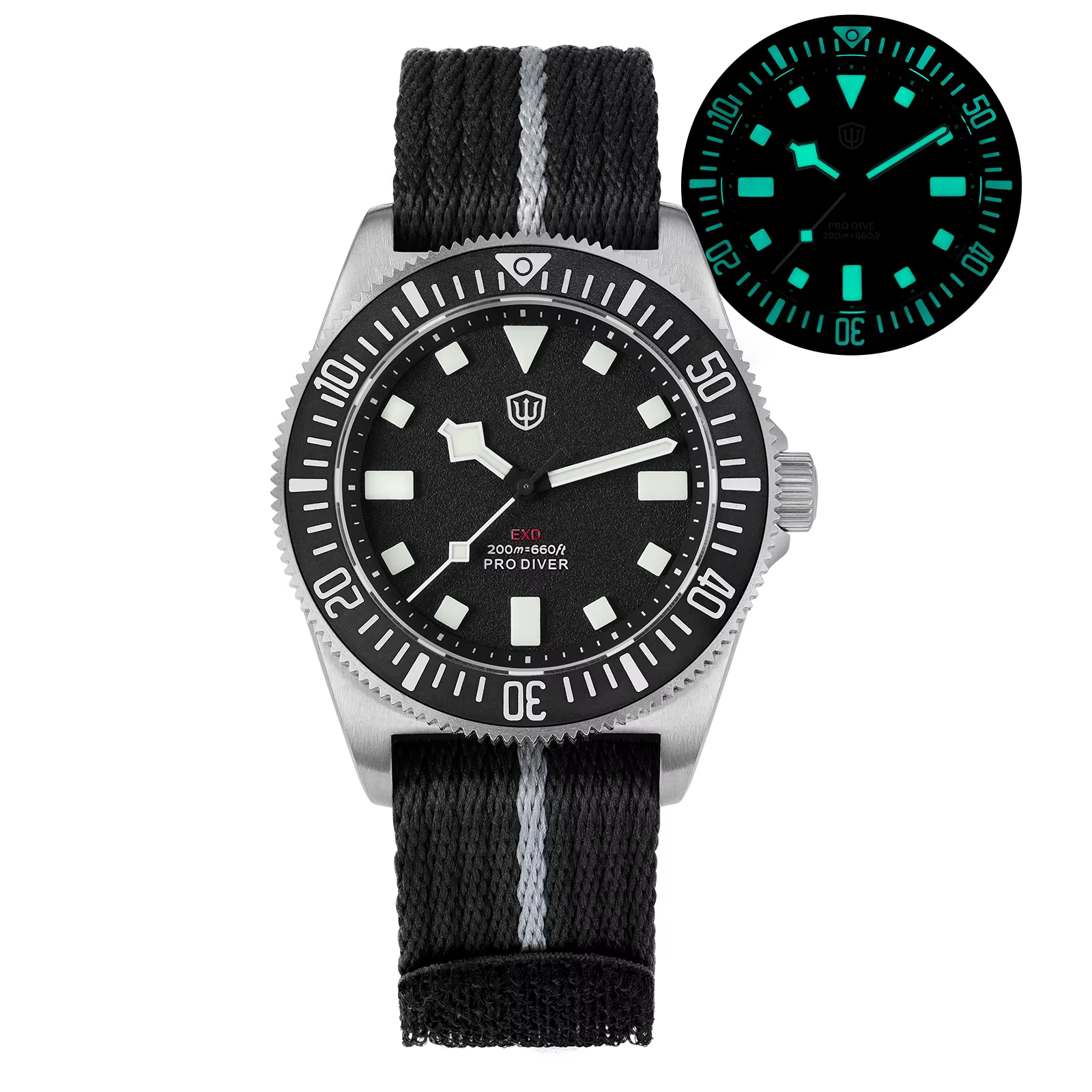 Watchdives EXD 40 Montre à quartz en titane VH31 avec verre saphir et lunette en céramique BGW9 Lume