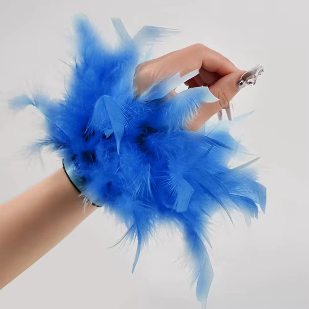 Manchons de Bracelet pour Photos d'ongles, 8 couleurs, plumes, pièces d'ongles, manchettes de poigne