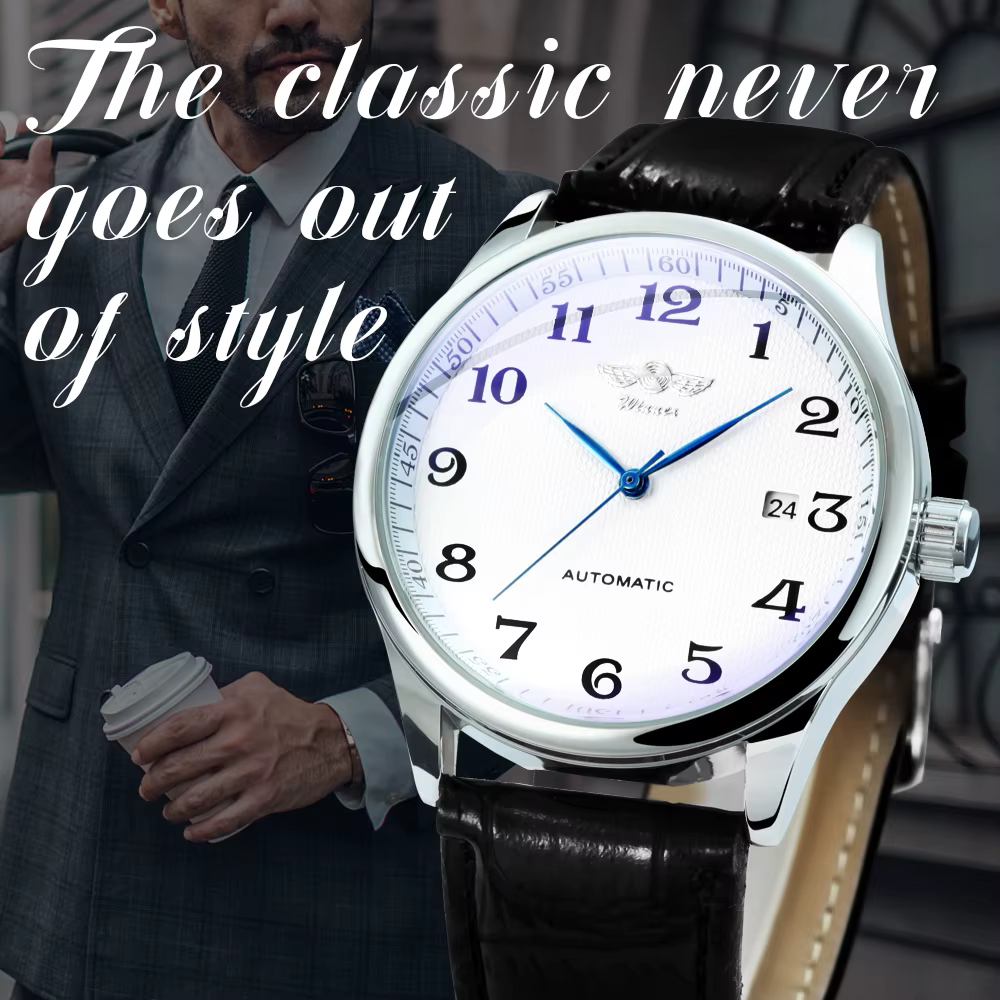 WINNER – montre d'affaires pour hommes, classique, rétro, automatique, mécanique, marque de luxe, br
