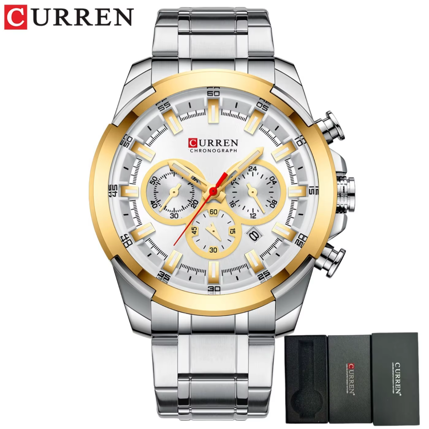 Montre à quartz CURREN pour homme, marque haut de gamme, montres de luxe pour affaires, acier, étanc