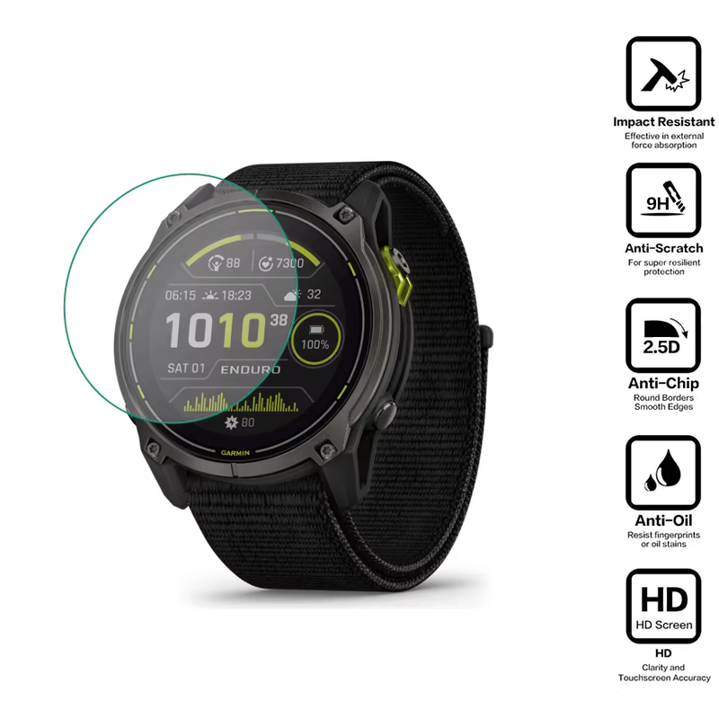 Film de protection transparent en verre dur pour montre intelligente Garmin Endflats 3/2, écran d'af