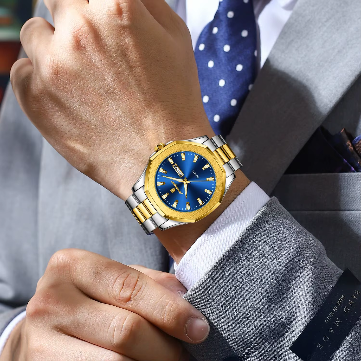 POEDAGAR-Montre-bracelet de luxe en acier inoxydable pour homme, étanche, Shoous, semaine, date, mod