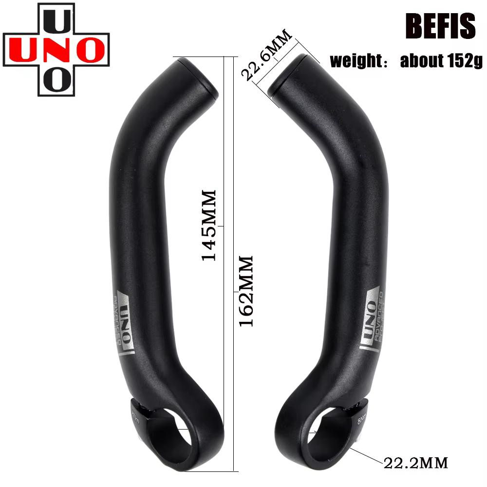Guidon de vélo de montagne en alliage d'aluminium UNO, klaxon de conduite auxiliaire, extrémités de 