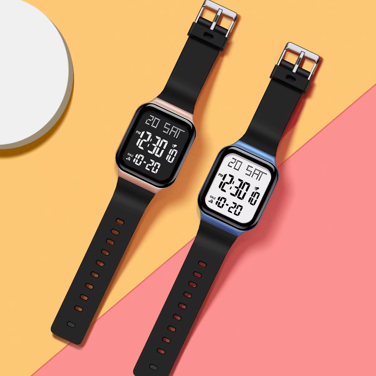 Montre d'étudiant mode montre de sport décontractée LED lumineux étanche affichage numérique montre