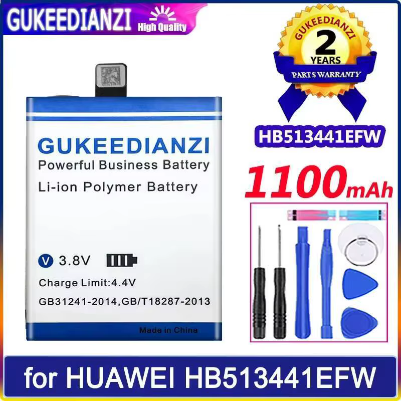 Batterie de montre HB513441EFW, haute efficacité pour Huawei 1100Mah