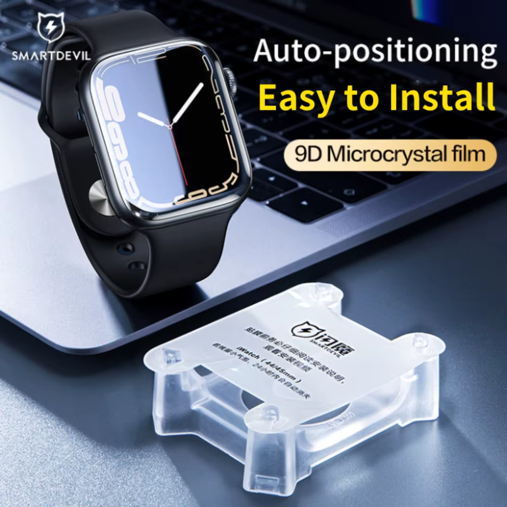 SmartDevil Film souple à colle complète pour iWatch 8 7 41mm 45mm SE 6 5 4 44mm 40mm protecteur d'éc
