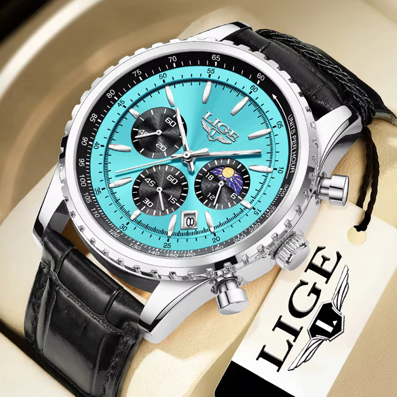 Relogio Masculino LIGE nouveaux hommes montre avec entièrement en acier étanche montre à Quartz lumi
