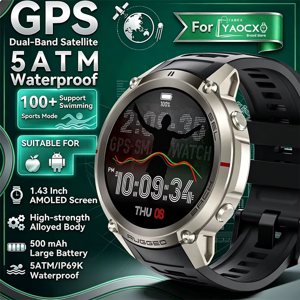 Nouvelle montre connectée GPS six étoiles mondiale, sports de plein air, carte hors ligne, mode d'ap