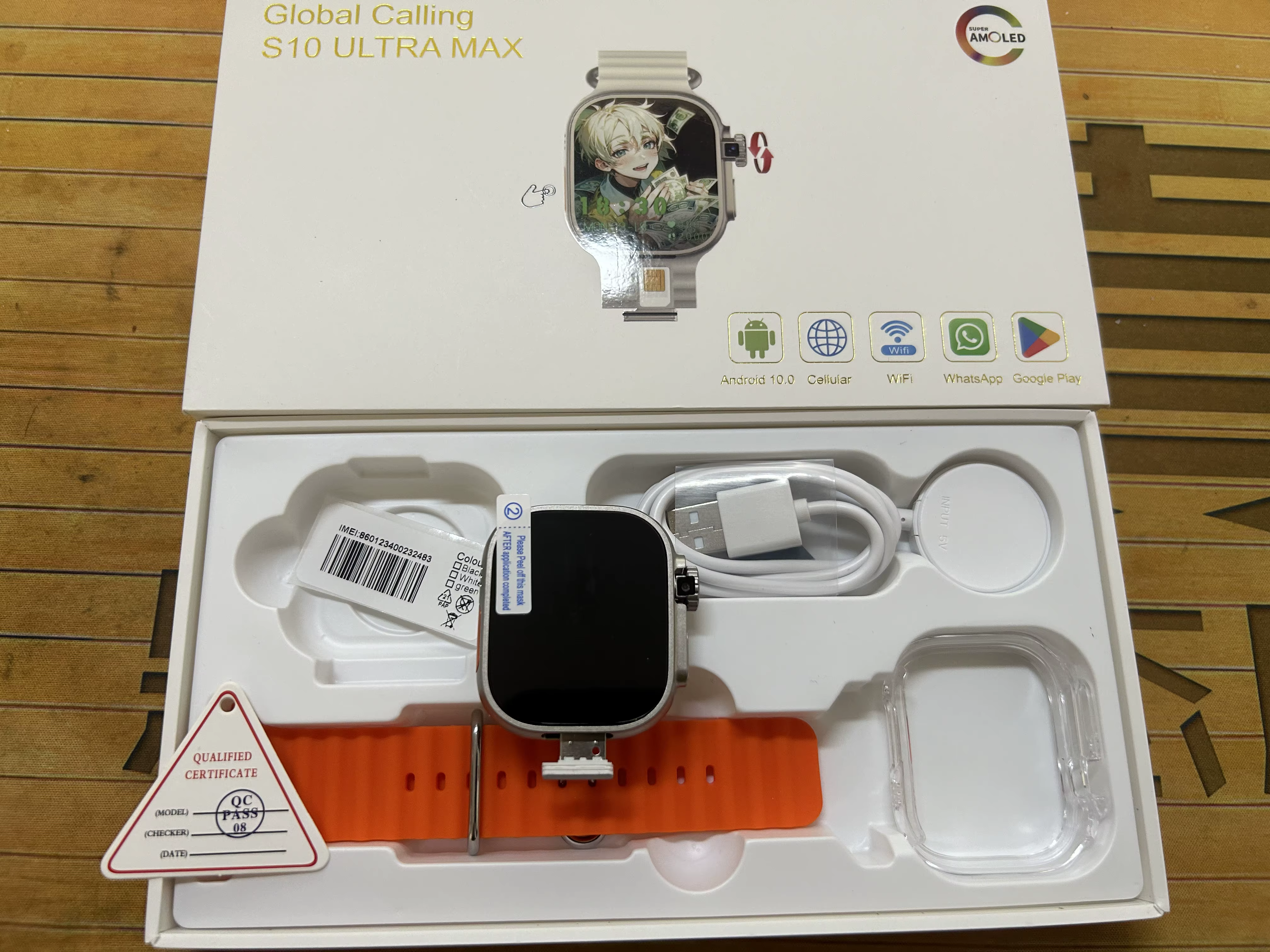 DW99 S10 Ultra MAX Smartwatch 4G Android 10.0 180 °   Caméra rotative WiFi GPS carte SIM 2.2 pouces 