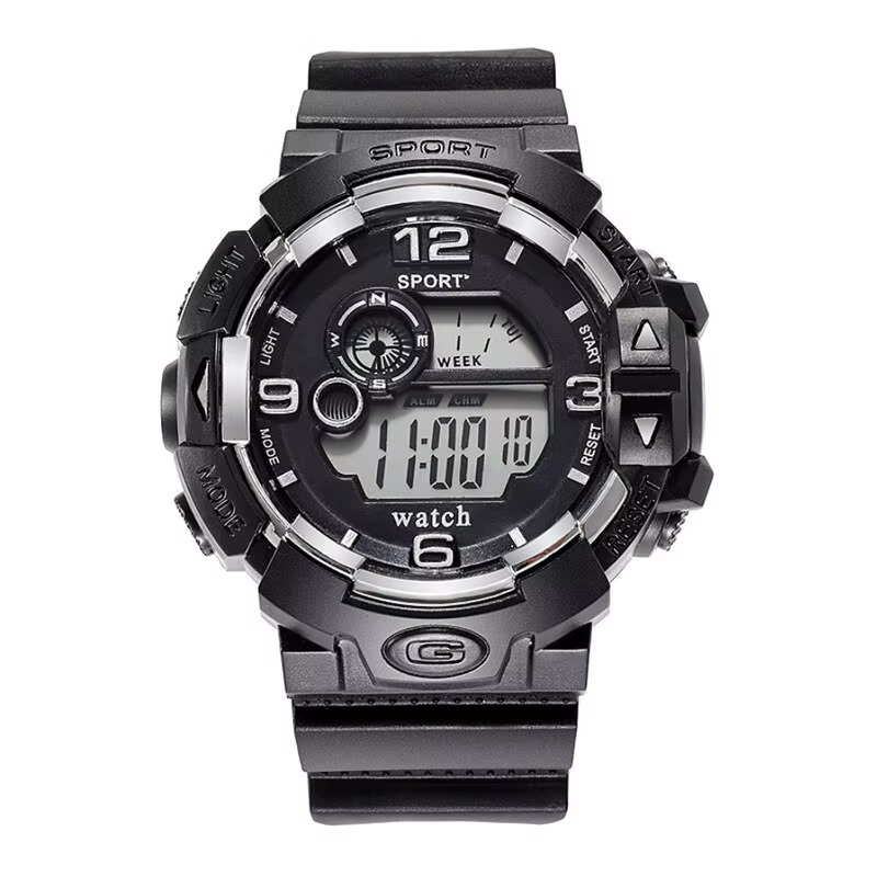 Montre-bracelet militaire étanche pour homme avec bracelet en silicone, montres numériques, calendri