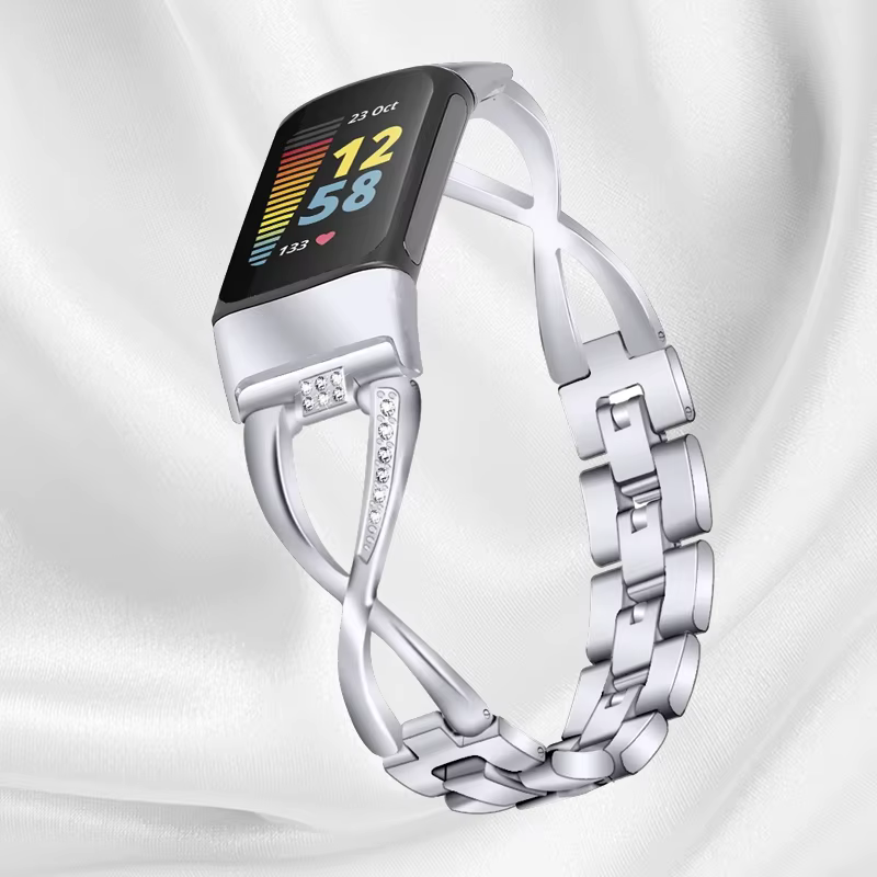 Bracelet de montre à la mode pour Fitbit Charge 5, montre intelligente, bracelet de poignet, alliage